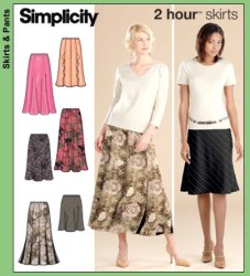 4881 SIMPLICITY  2 HR GORE SKIRT 2 LENGTHS,BIAS SKIRT 2 LENGTHS PATTERN 6-20 2 SIZES